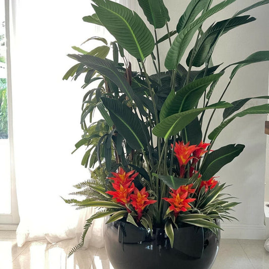 Premium Wohndeko-Set – Tropisches Pflanzenarrangement