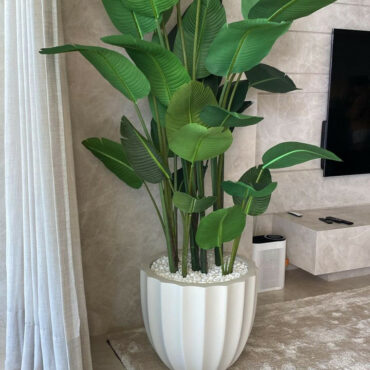 Santa Barbara in mattem Beige mit Paradiesvogelblume